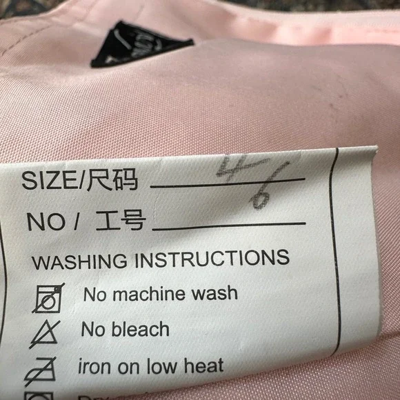 Blush Pink One Shoulder Lace Bodice Chiffon Maxi Formal Dress Size 4/6 - Picture 13 of 13